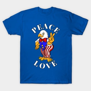 USA Bald Eagle PEACE LOVE T-Shirt